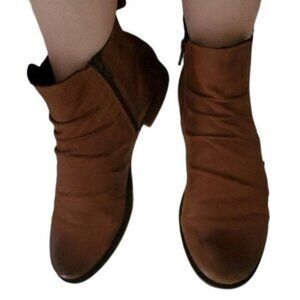 Josef Seibel ANKLE Boots Booties Brown Leather Zip Up Women's WOMAN'S Size 7